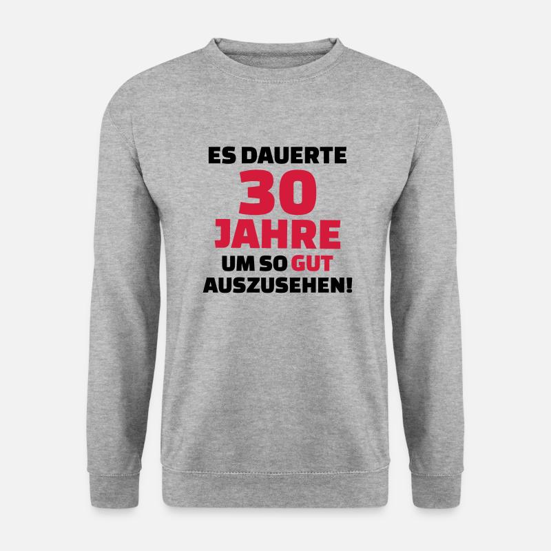 30 Geburtstag - Unisex Pullover - Weißgrau meliert
