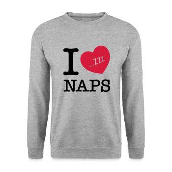 I Love Naps (Zzz) - Unisex Sweatshirt - salt & pepper - Front - Alina (178cm) & Michal (187cm)