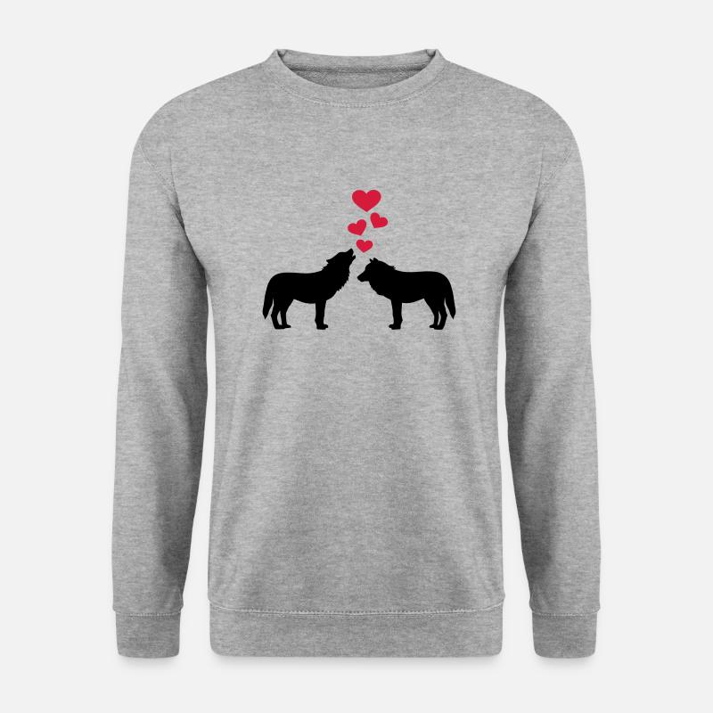 Wölfe - Unisex Pullover - Weißgrau meliert