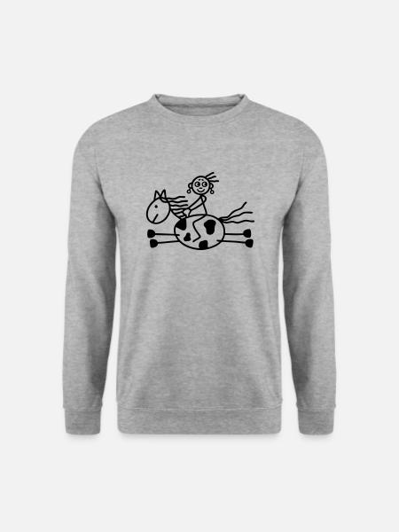 Reiterin - Westernreiten - Unisex Pullover - Weißgrau meliert