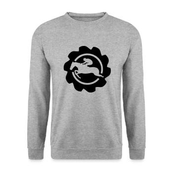 horse riding horse logo banniere buffer horses - Unisex Sweatshirt - salt & pepper - Front - Alina (178cm) & Michal (187cm)