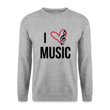 I Love Music - Sweat-shirt Unisexe - gris chiné - Devant - Alina (178cm) & Michal (187cm)