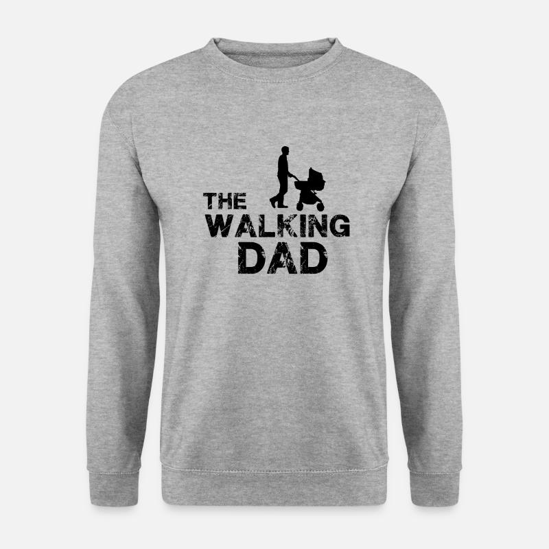 The Walking Dad - Unisex Pullover - Weißgrau meliert