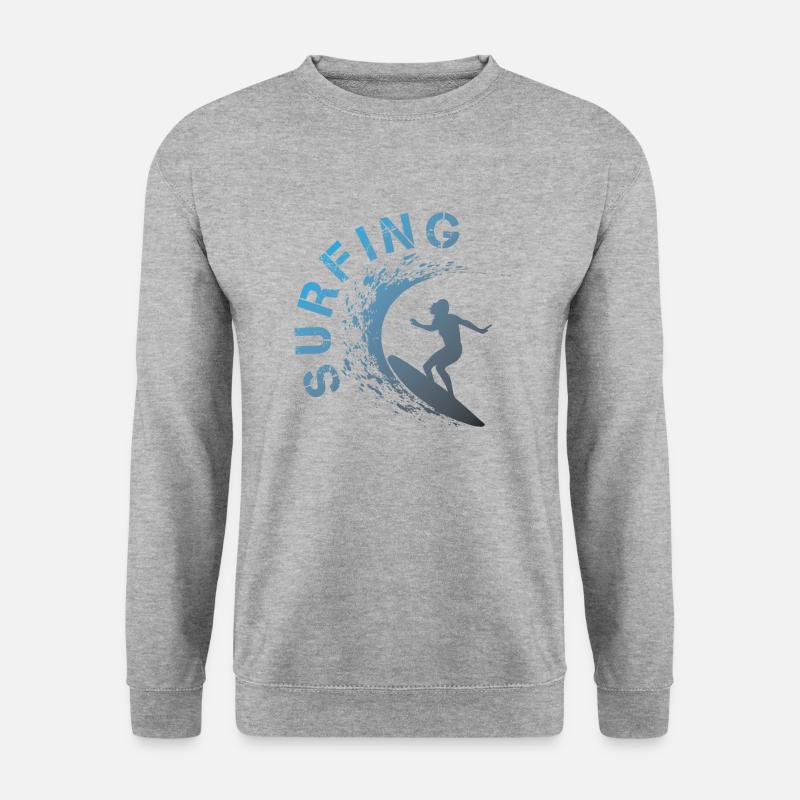 SURFING - Unisex Pullover - Weißgrau meliert