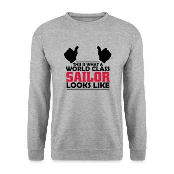 world class sailor - Unisex Sweatshirt - salt & pepper - Front - Alina (178cm) & Michal (187cm)