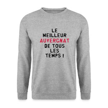 Auvergne / Auvergnat / Auvergnate / Région France - Sweat-shirt Unisexe - gris chiné - Devant - Alina (178cm) & Michal (187cm)