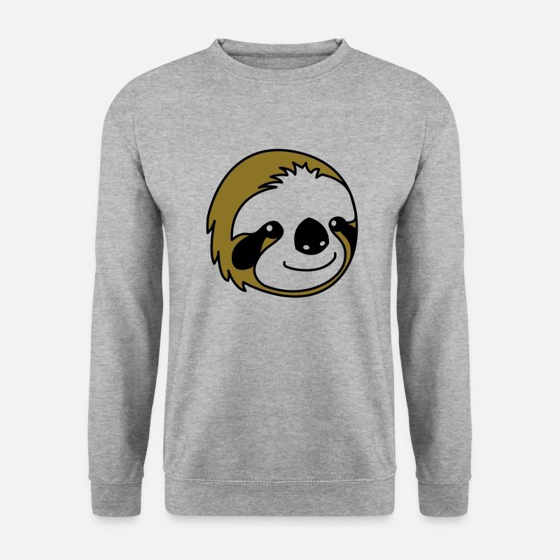 Faultier Sloth - Unisex Pullover - Weißgrau meliert