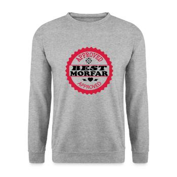 Approved best morfar - Unisex Pullover - Weißgrau meliert - Vorne - Alina (178cm) & Michal (187cm)