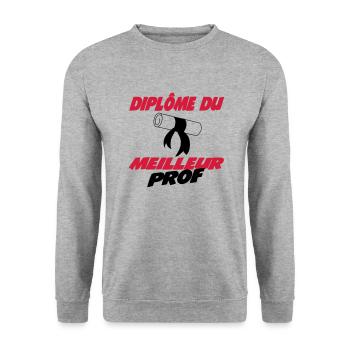 Diplôme du meilleur prof - Unisex Pullover - Weißgrau meliert - Vorne - Alina (178cm) & Michal (187cm)