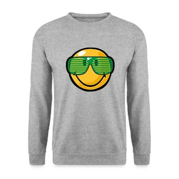 Smiley Sunglasses - Unisex Pullover - Weißgrau meliert - Vorne - Alina (178cm) & Michal (187cm)