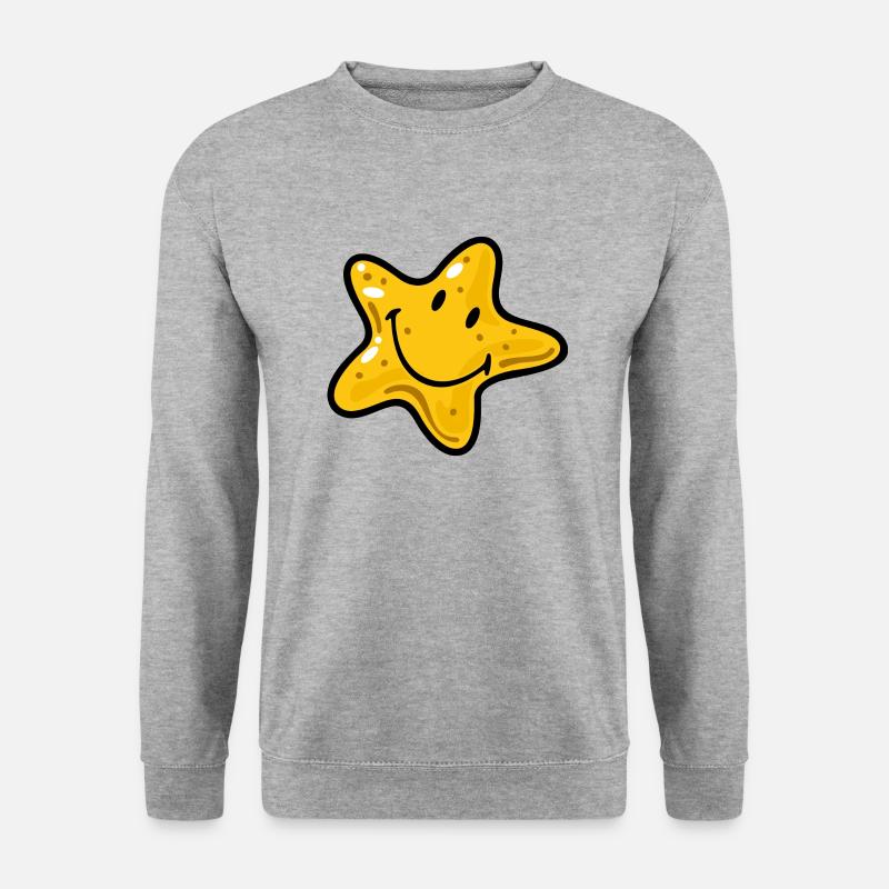 Smiley Star Fish - Unisex Pullover - Weißgrau meliert