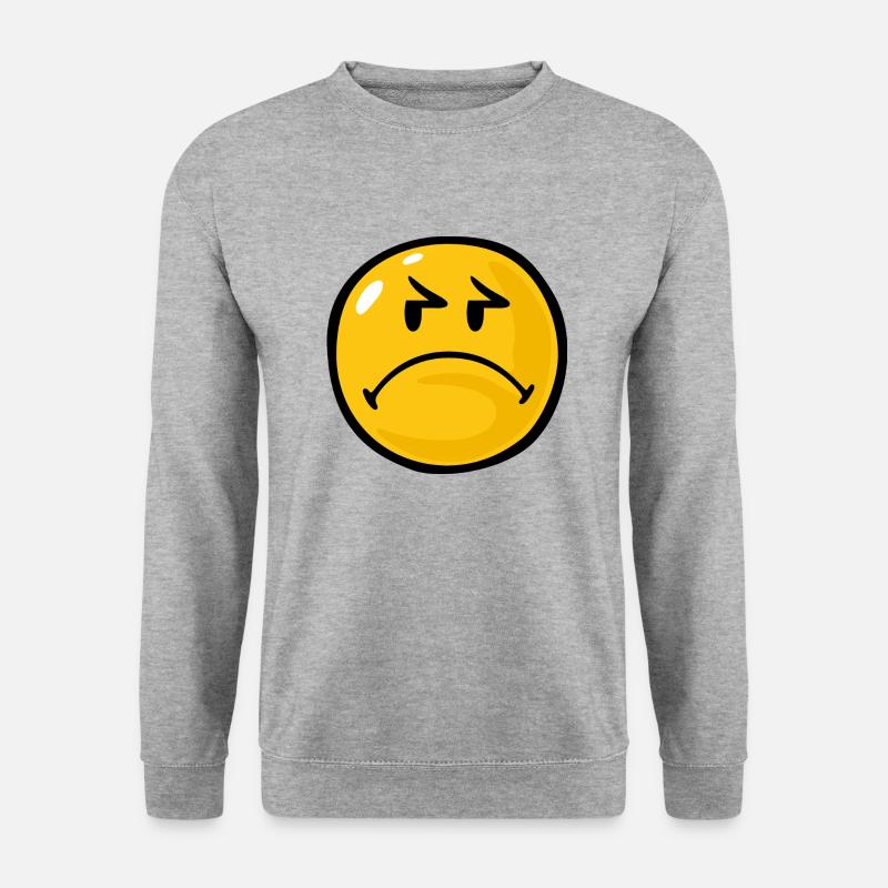 Smiley Anger Agitation - Unisex Pullover - Weißgrau meliert