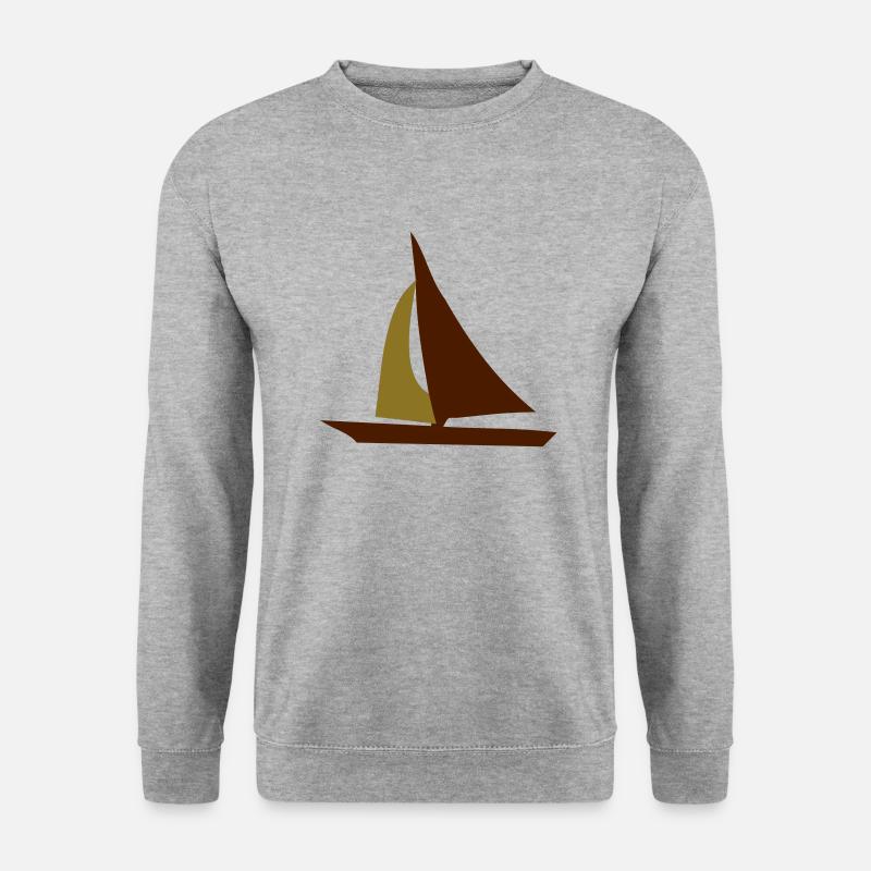 Segelboot - Unisex Pullover - Weißgrau meliert