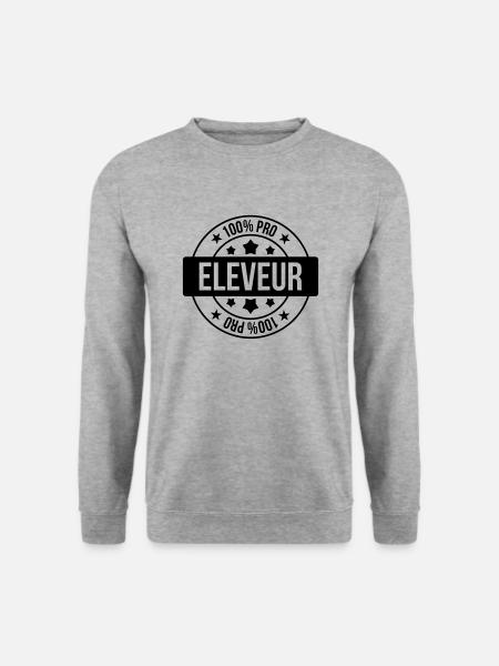 Züchter / Zucht / Tier / Hund / Katze - Unisex Pullover - Weißgrau meliert