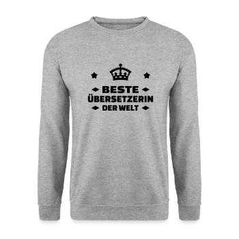 traducteur / traduction / traductrice / traduire - Sweat-shirt Unisexe - gris chiné - Devant - Alina (178cm) & Michal (187cm)