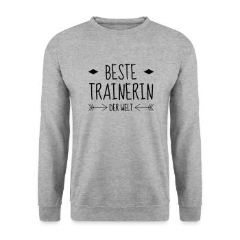 Coach Coaching Trainer Sport Entraineur Team - Unisex Sweatshirt - salt & pepper - Front - Alina (178cm) & Michal (187cm)