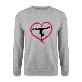 Gymnast, Gymnastics Heart - Unisex Sweatshirt - salt & pepper - Front - Alina (178cm) & Michal (187cm)
