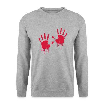 blutende_haende - Unisex Sweatshirt - salt & pepper - Front - Alina (178cm) & Michal (187cm)