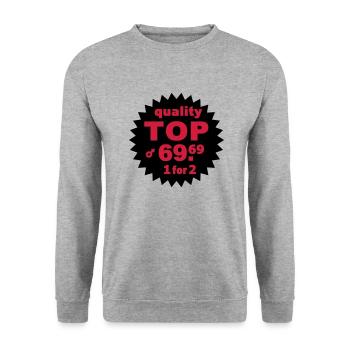 quality T - Sweat-shirt Unisexe - gris chiné - Devant - Alina (178cm) & Michal (187cm)