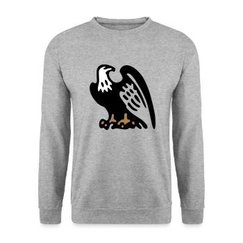 aigle aquila2 - Sweat-shirt Unisexe - gris chiné - Devant - Alina (178cm) & Michal (187cm)