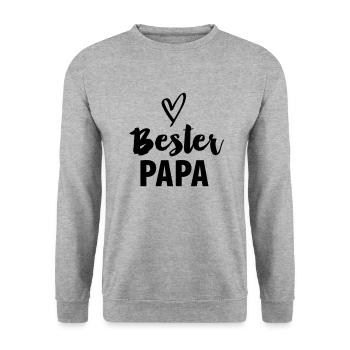 Bester Papa - Unisex Pullover - Weißgrau meliert - Vorne - Alina (178cm) & Michal (187cm)