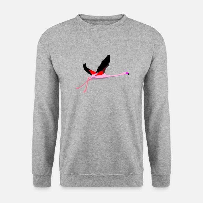Flamingo - Unisex Pullover - Weißgrau meliert