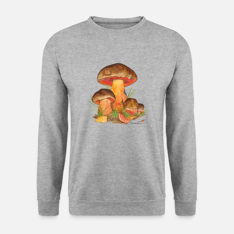Flockenstieliger Hexenröhrling - Unisex Pullover - Weißgrau meliert