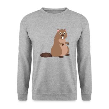 Beaver - Unisex Sweatshirt - salt & pepper - Front - Alina (178cm) & Michal (187cm)