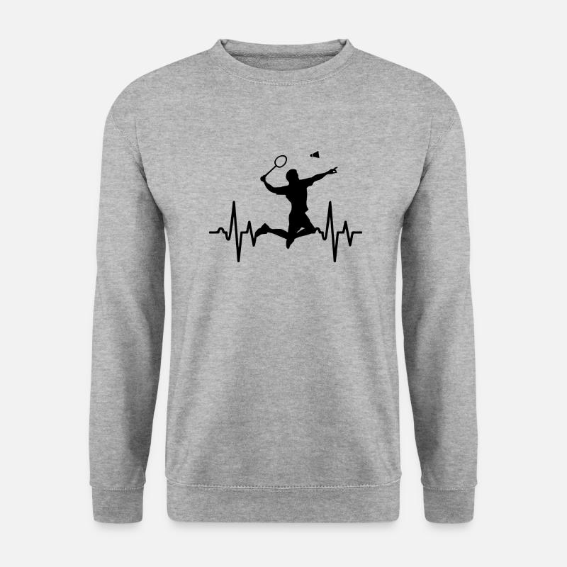 Badminton Racket Racketlon Shuttlecock - Unisex Sweatshirt - salt & pepper
