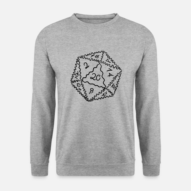 D20 Würfel - Unisex Pullover - Weißgrau meliert