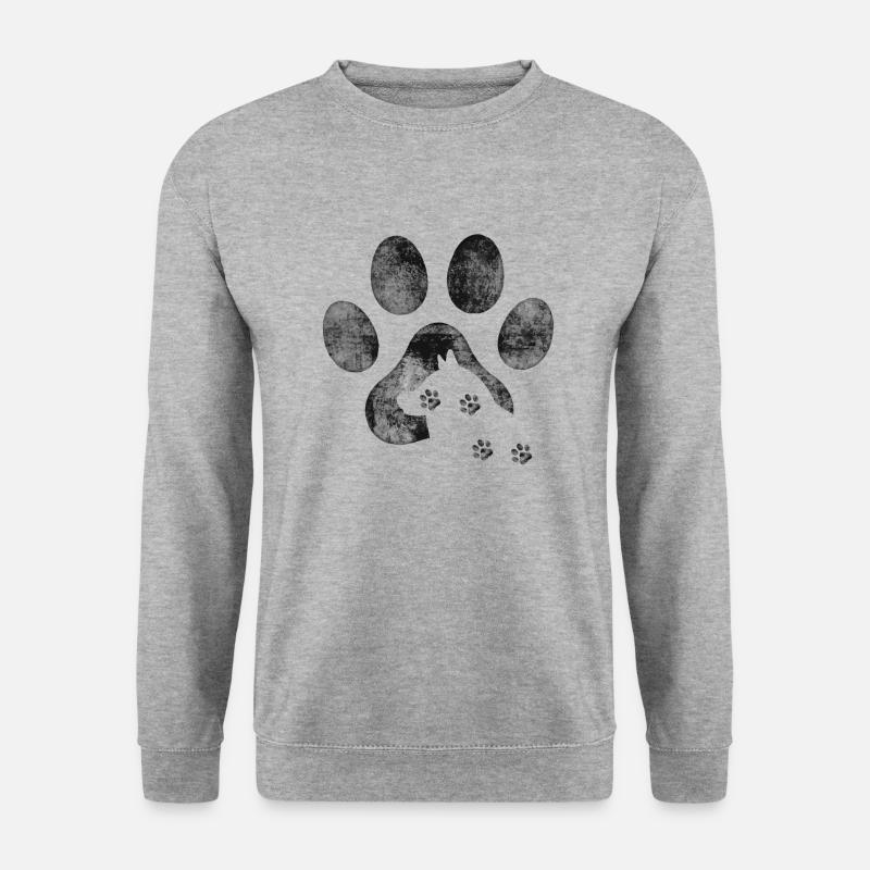 graue Malamute Pfote - Unisex Pullover - Weißgrau meliert