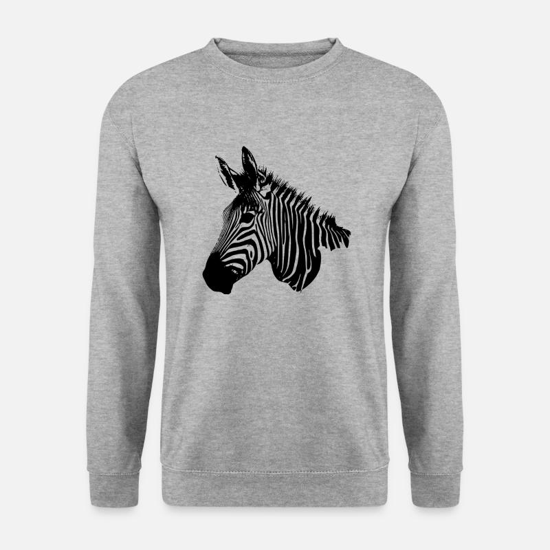 Zebra - Unisex Pullover - Weißgrau meliert