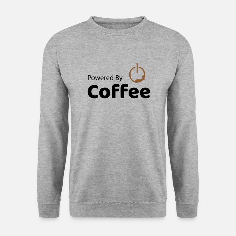 Angetrieben von Kaffee - Unisex Pullover - Weißgrau meliert
