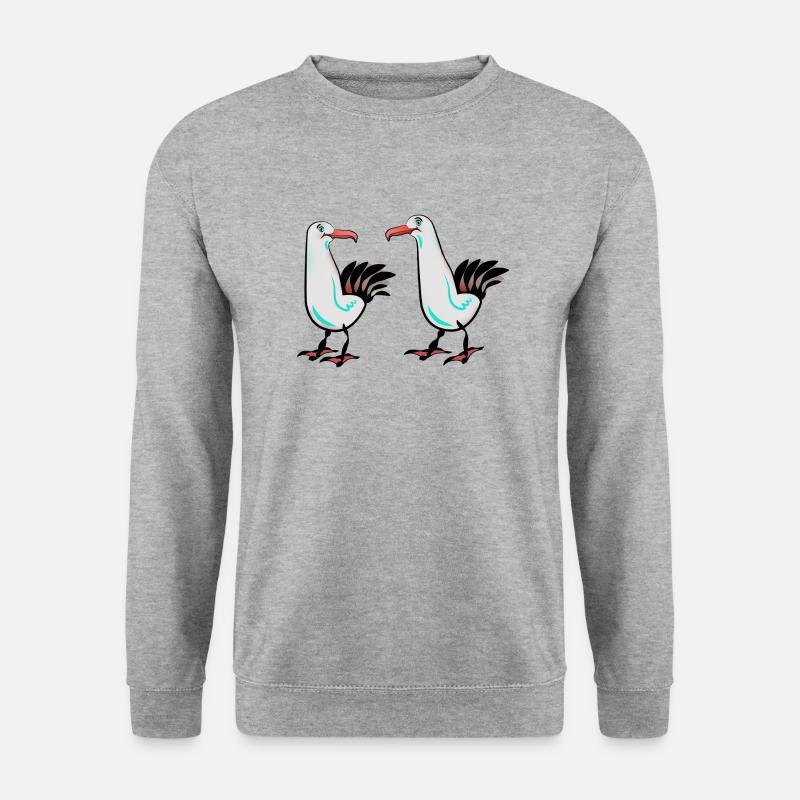 Seagull Möwen - Unisex Pullover - Weißgrau meliert