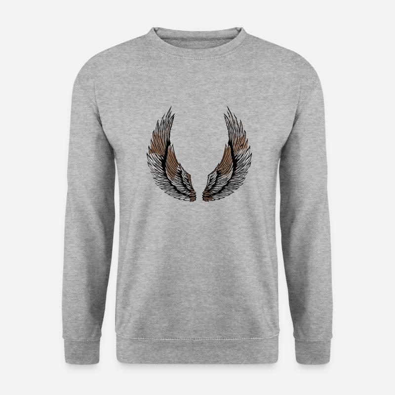 aile ailes aille ailles forme dessin - Sweat-shirt Unisexe - gris chiné
