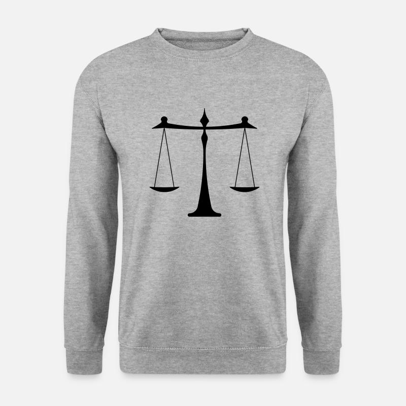 Sternzeichen Waage - Unisex Pullover - Weißgrau meliert