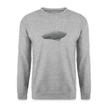Airship, Zeppelin - Unisex Sweatshirt - salt & pepper - Front - Alina (178cm) & Michal (187cm)