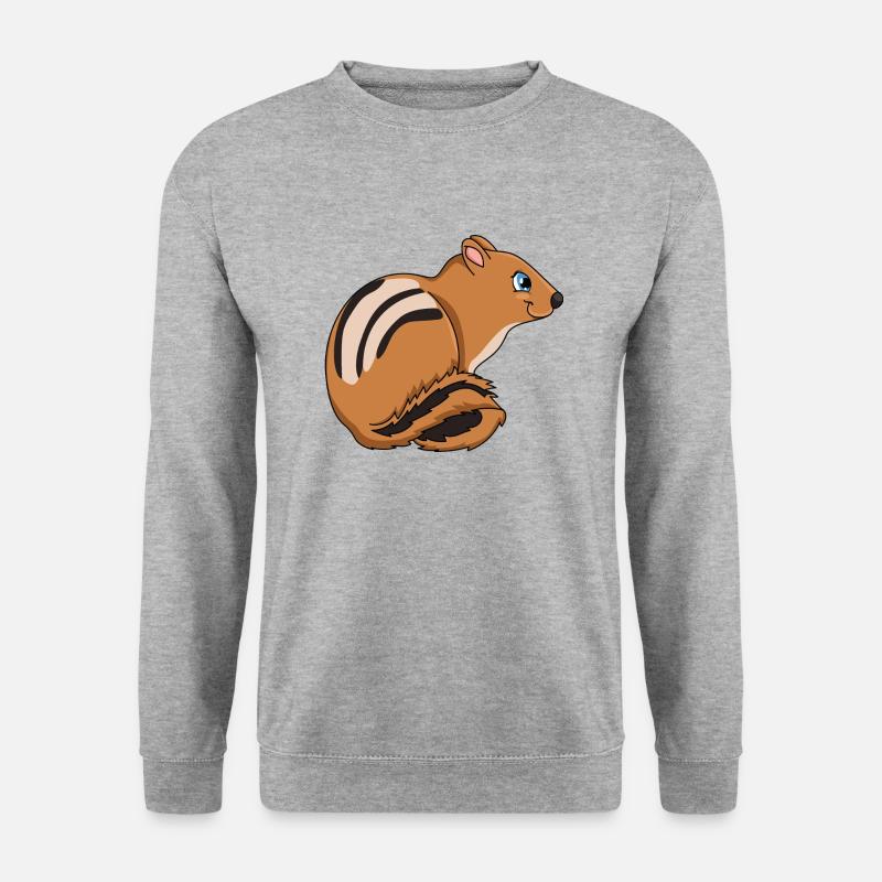 Streifenhörnchen - Unisex Pullover - Weißgrau meliert