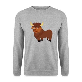 Bison - Unisex Pullover - Weißgrau meliert - Vorne - Alina (178cm) & Michal (187cm)