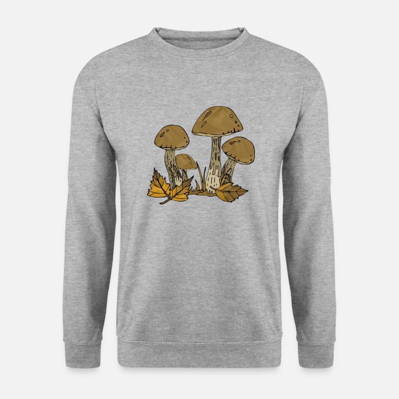 Pilze - Unisex Pullover - Weißgrau meliert