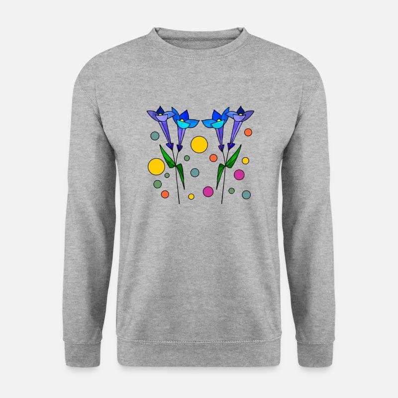 Blumen - Unisex Pullover - Weißgrau meliert