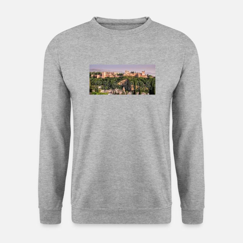 Die Alhambra von Granada - Unisex Pullover - Weißgrau meliert