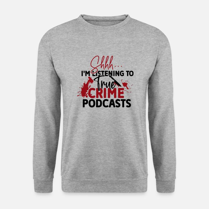 True Crime Krimi Podcasts - Unisex Pullover - Weißgrau meliert