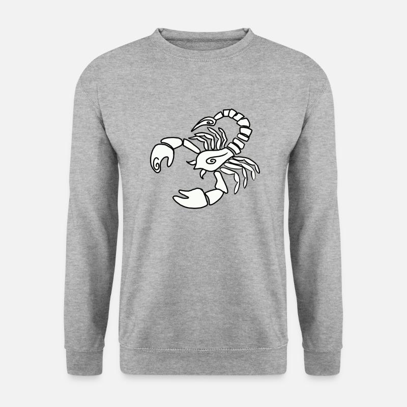 Skorpion - Unisex Pullover - Weißgrau meliert