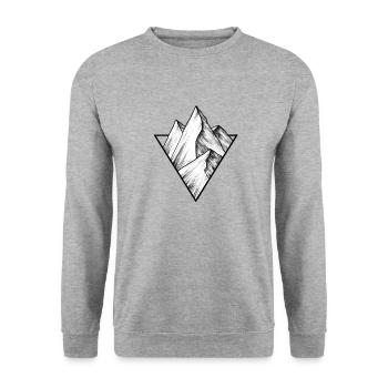 Berglogo - Unisex Pullover - Weißgrau meliert - Vorne - Alina (178cm) & Michal (187cm)