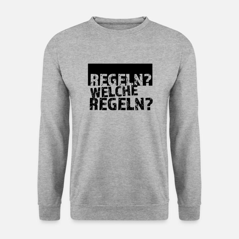 Regeln? Welche Regeln? - Unisex Pullover - Weißgrau meliert