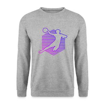 Handball Kinder Mädchen Handballer Damen Frauen - Unisex Pullover - Weißgrau meliert - Vorne - Alina (178cm) & Michal (187cm)