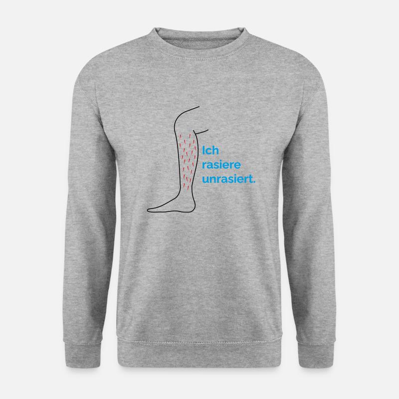 Ich rasiere unrasiert - Unisex Pullover - Weißgrau meliert