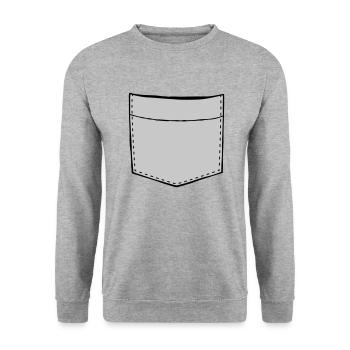 Conception de poche de poitrine vide - Sweat-shirt Unisexe - gris chiné - Devant - Alina (178cm) & Michal (187cm)