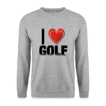 I love GOLF! - Unisex Sweatshirt - salt & pepper - Front - Alina (178cm) & Michal (187cm)